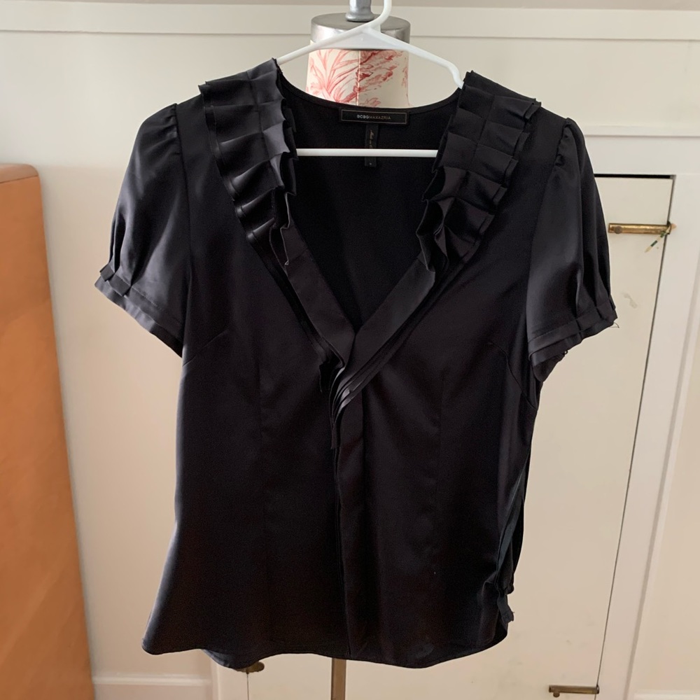 Satin Short-sleeved Blouse
